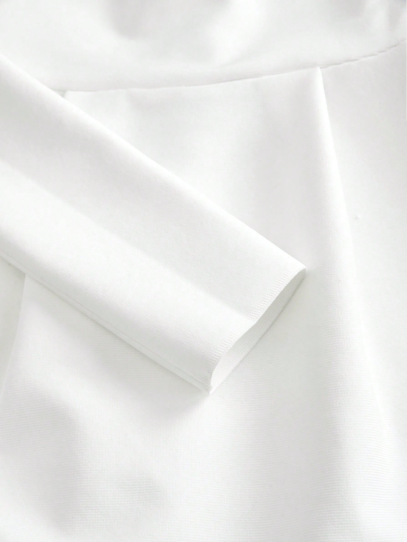 Raverya - Witte formele jurk met diamanten hals