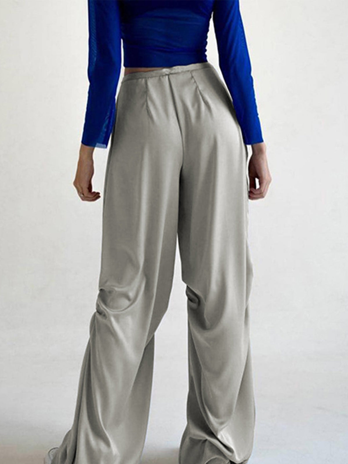 Oversized Satijnen Wide Leg Broek