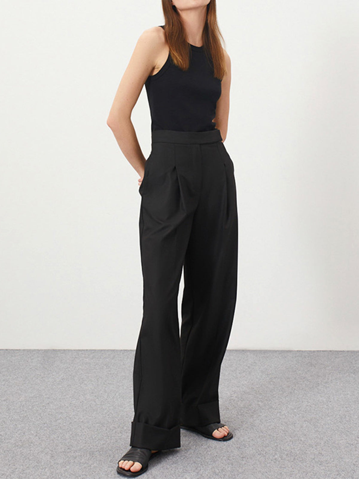 Nostalgia Geplooide Wide Leg Broek