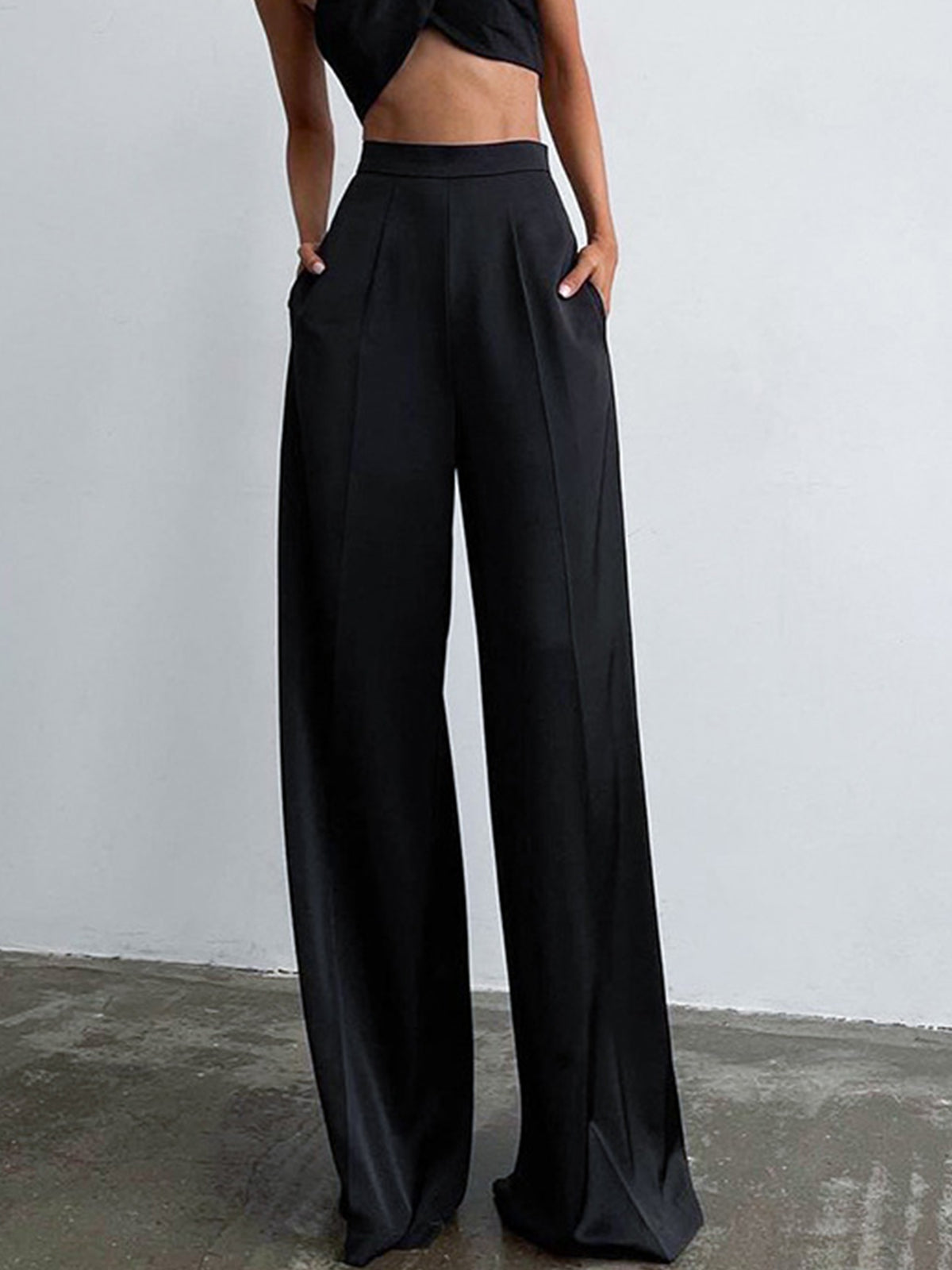 Oversized Satijnen Wide Leg Dress Broek