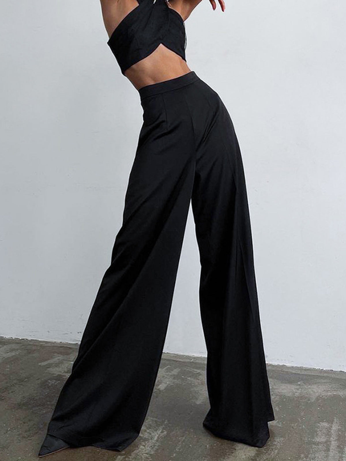 Oversized Satijnen Wide Leg Dress Broek