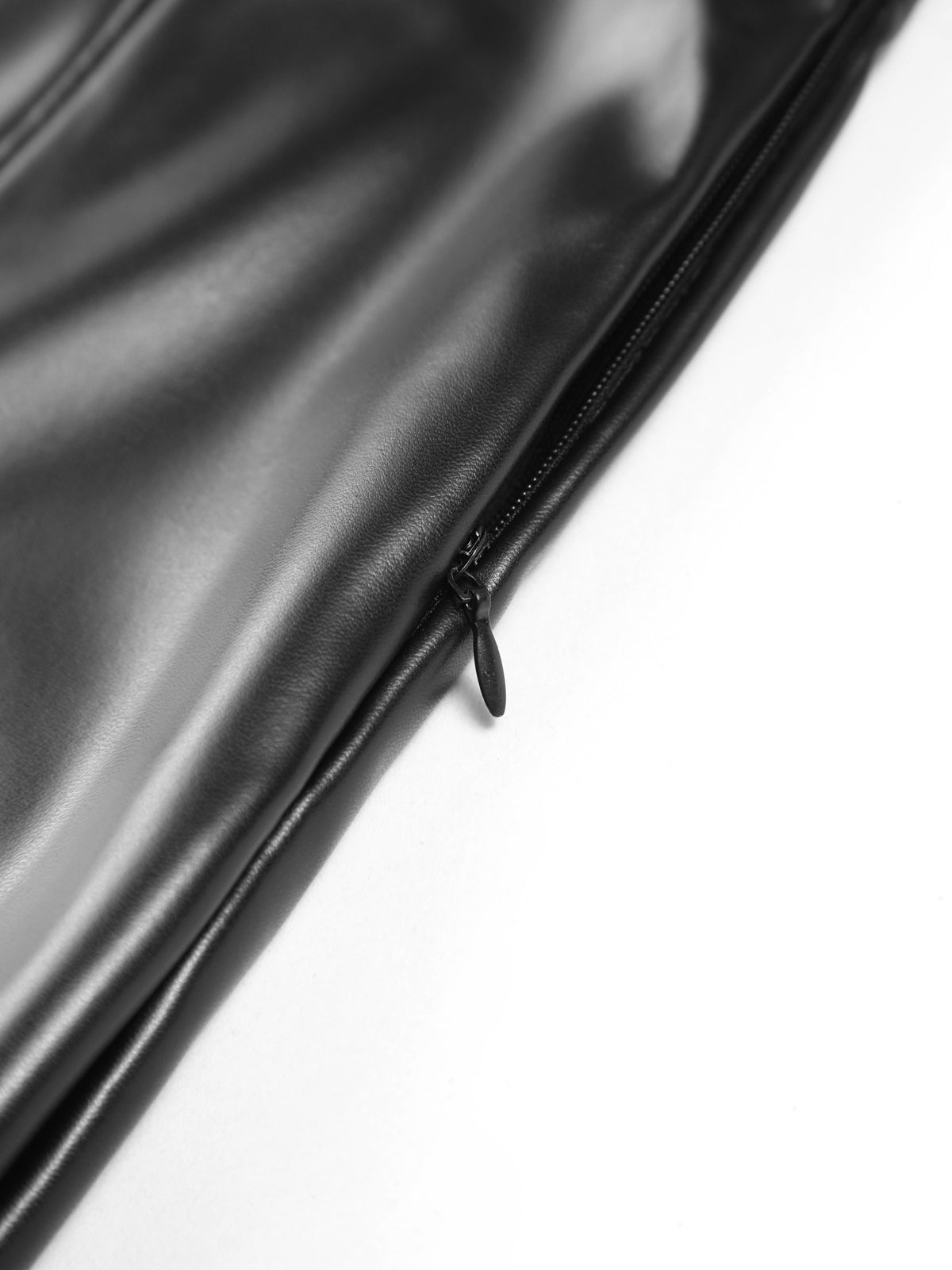 Flared Broek van Imitatieleer met Ritsen