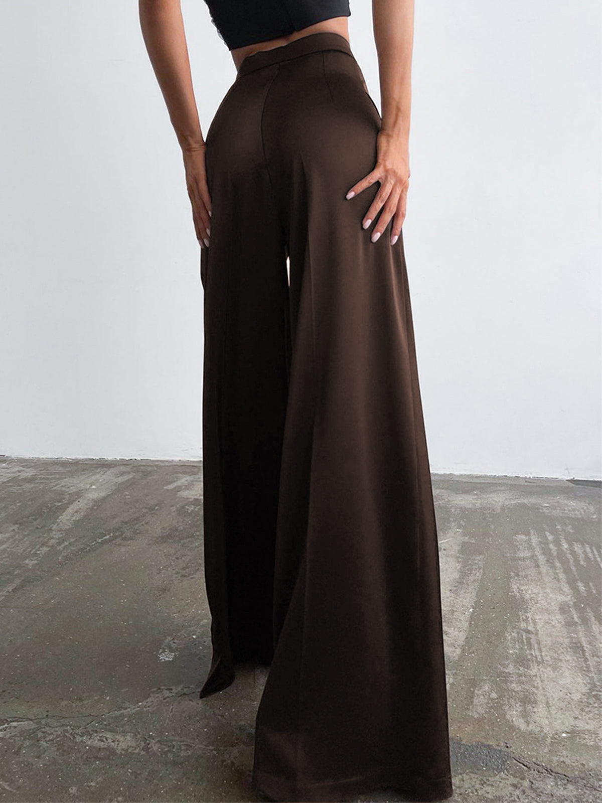 Oversized Satijnen Wide Leg Dress Broek