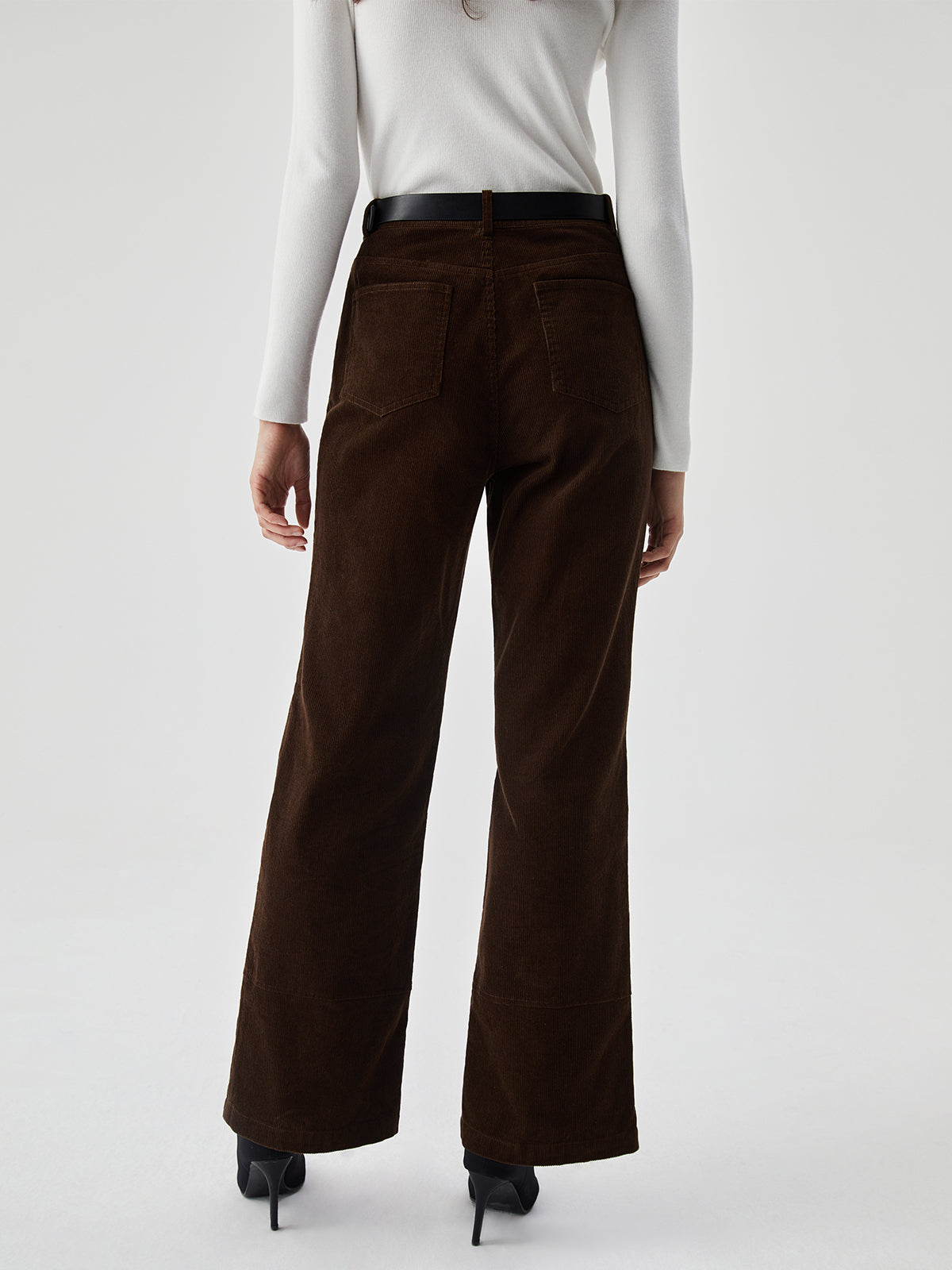 Corduroy Wide Leg Broek met Zakken