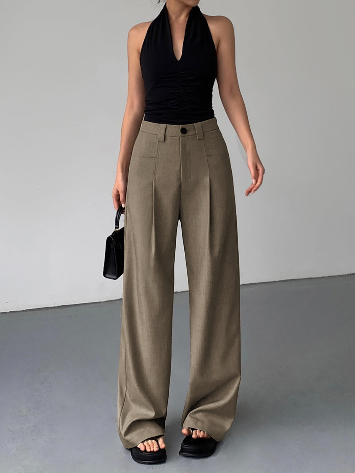 Divine Geplooide Wide Leg Dress Broek
