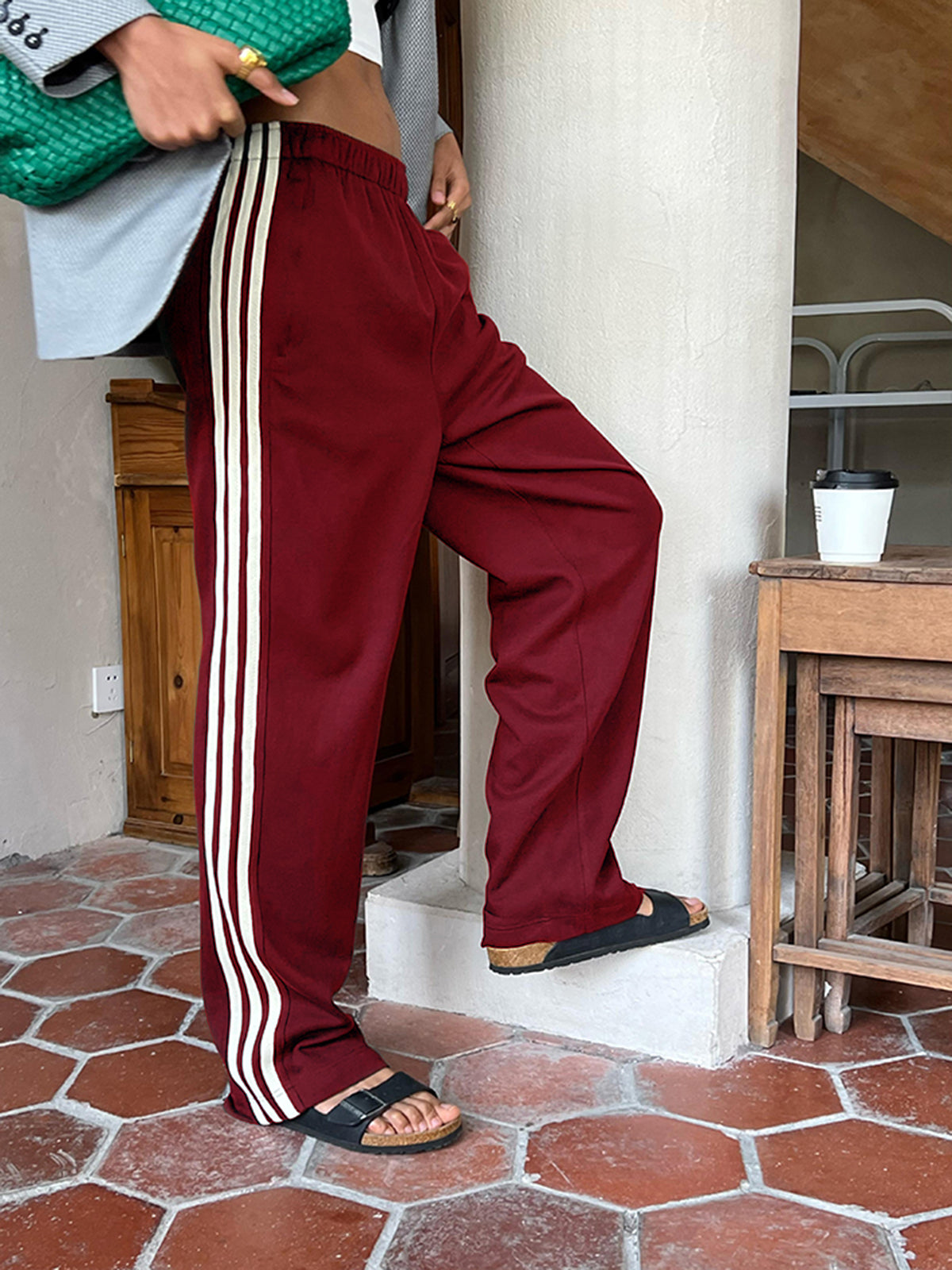 Casual Gestreepte Patchwork Broek