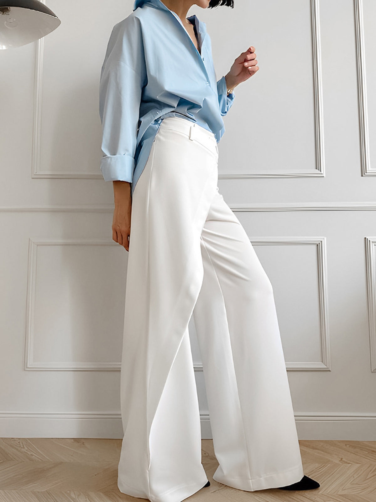 Asymmetrische Hoge Taille Wide-Leg Broek