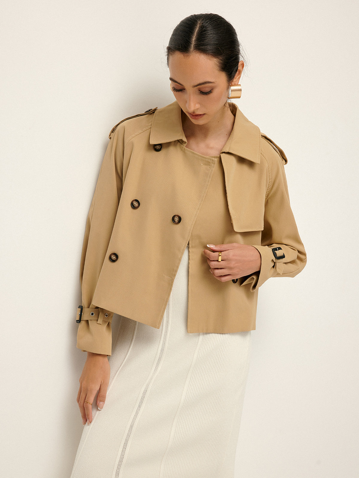 Raverya - Trenchcoat Met Revers En Knoopsluiting