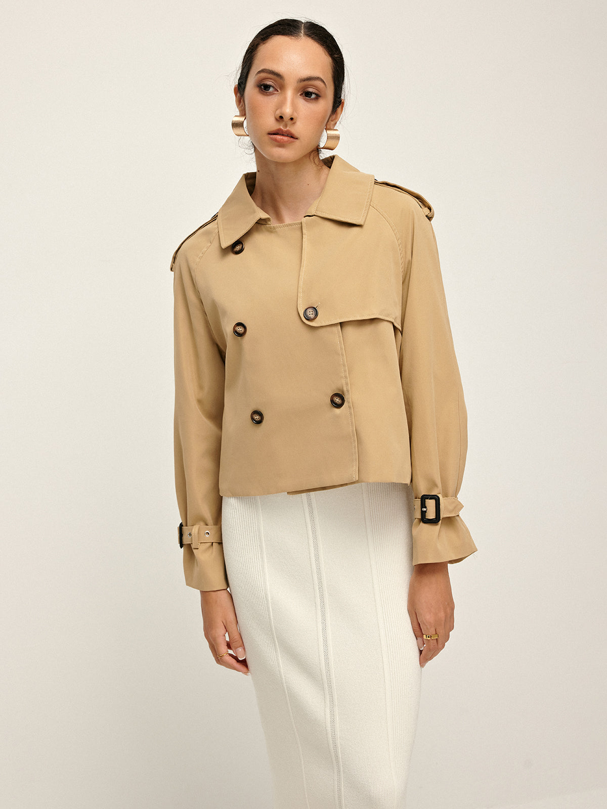 Raverya - Trenchcoat Met Revers En Knoopsluiting
