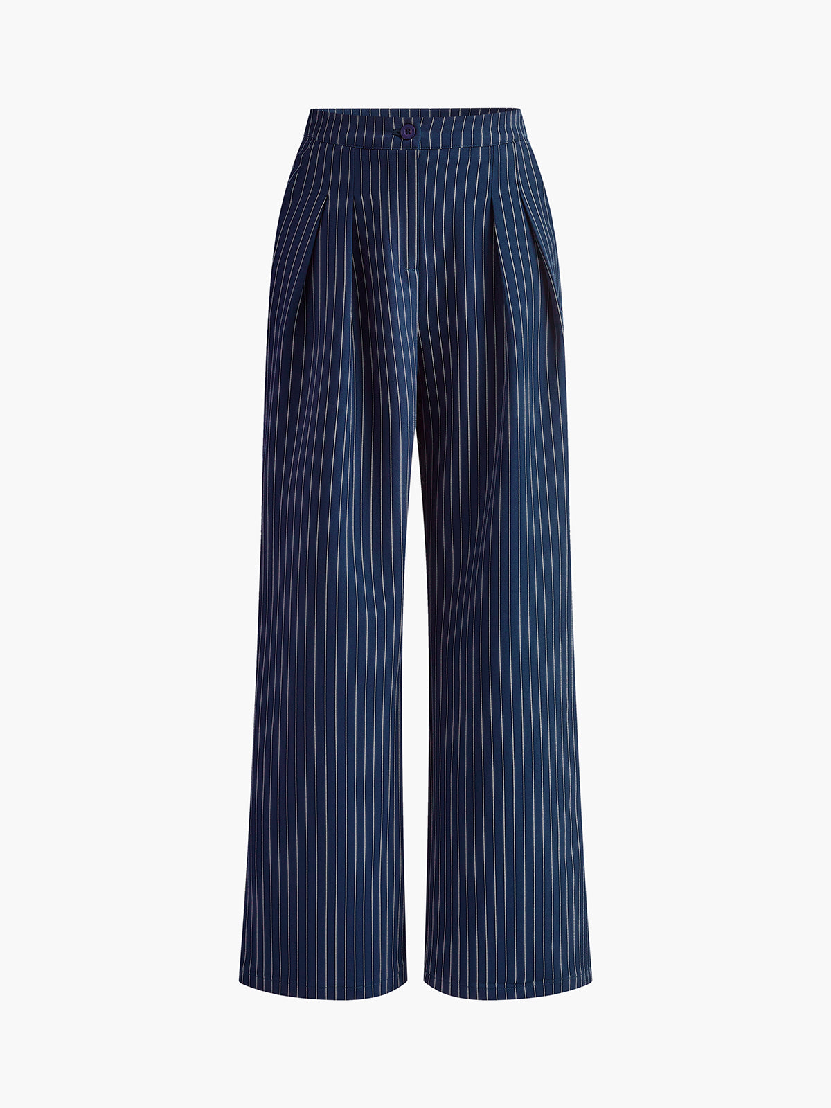 Pinstripe Geplooide Wide Leg Dress Broek