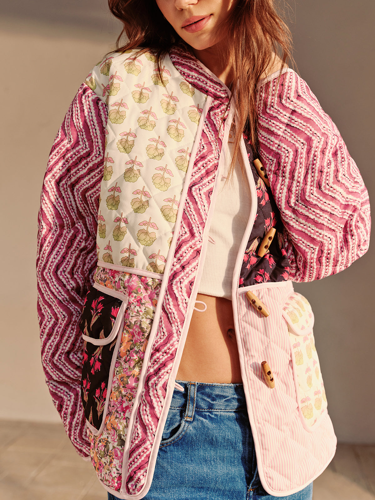 Raverya - Boheme Bloemenprint Winterjas
