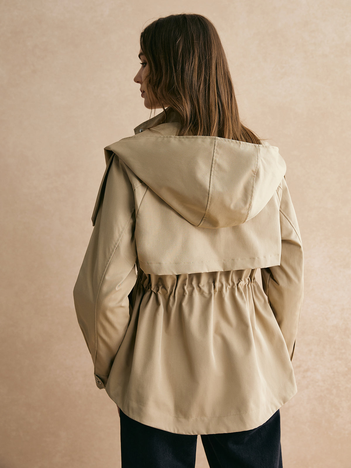 Raverya - Trekkoord Taille Rits Trenchcoat