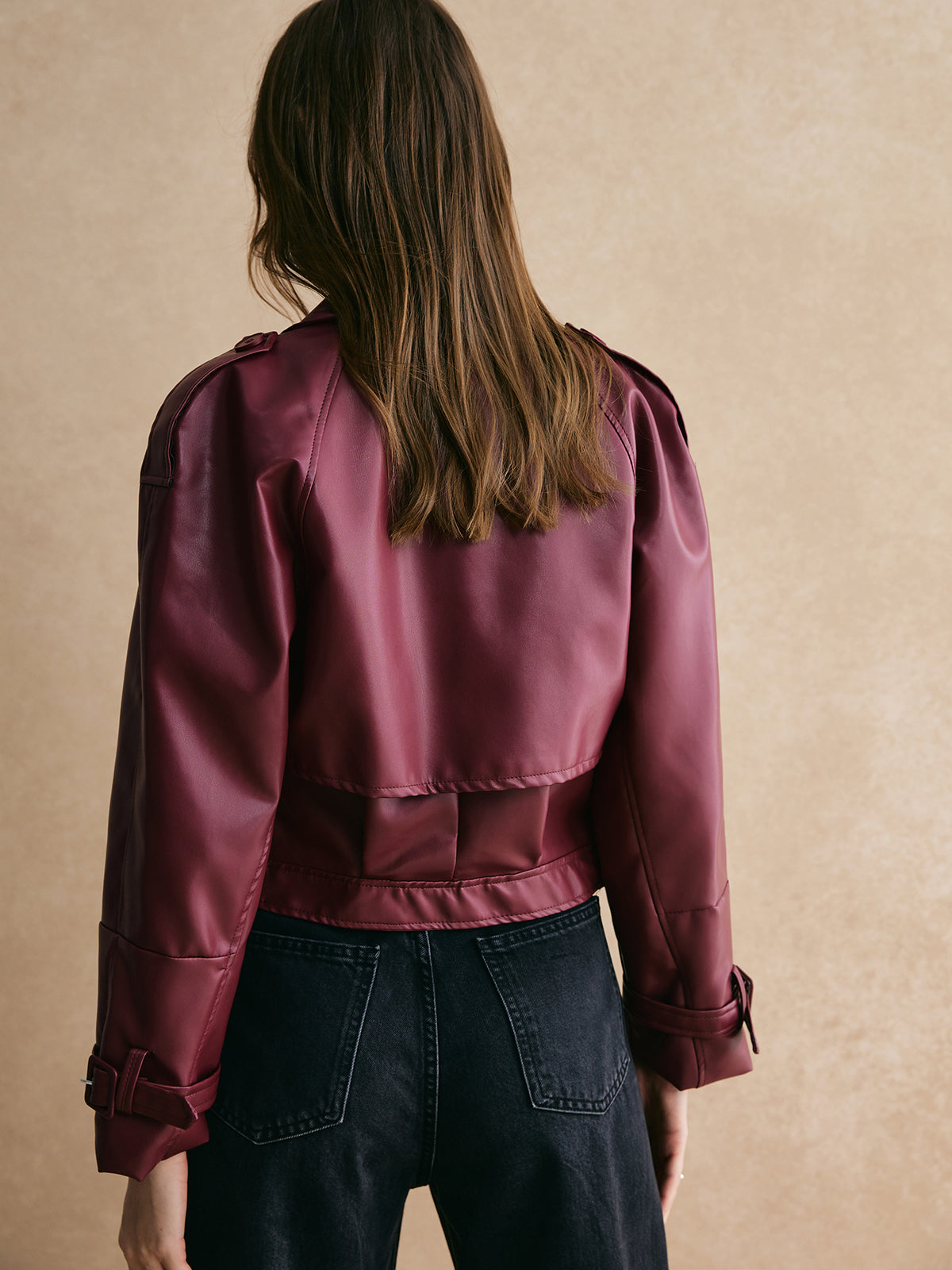 Raverya - PU Leren Jas Met Gesp En Riem