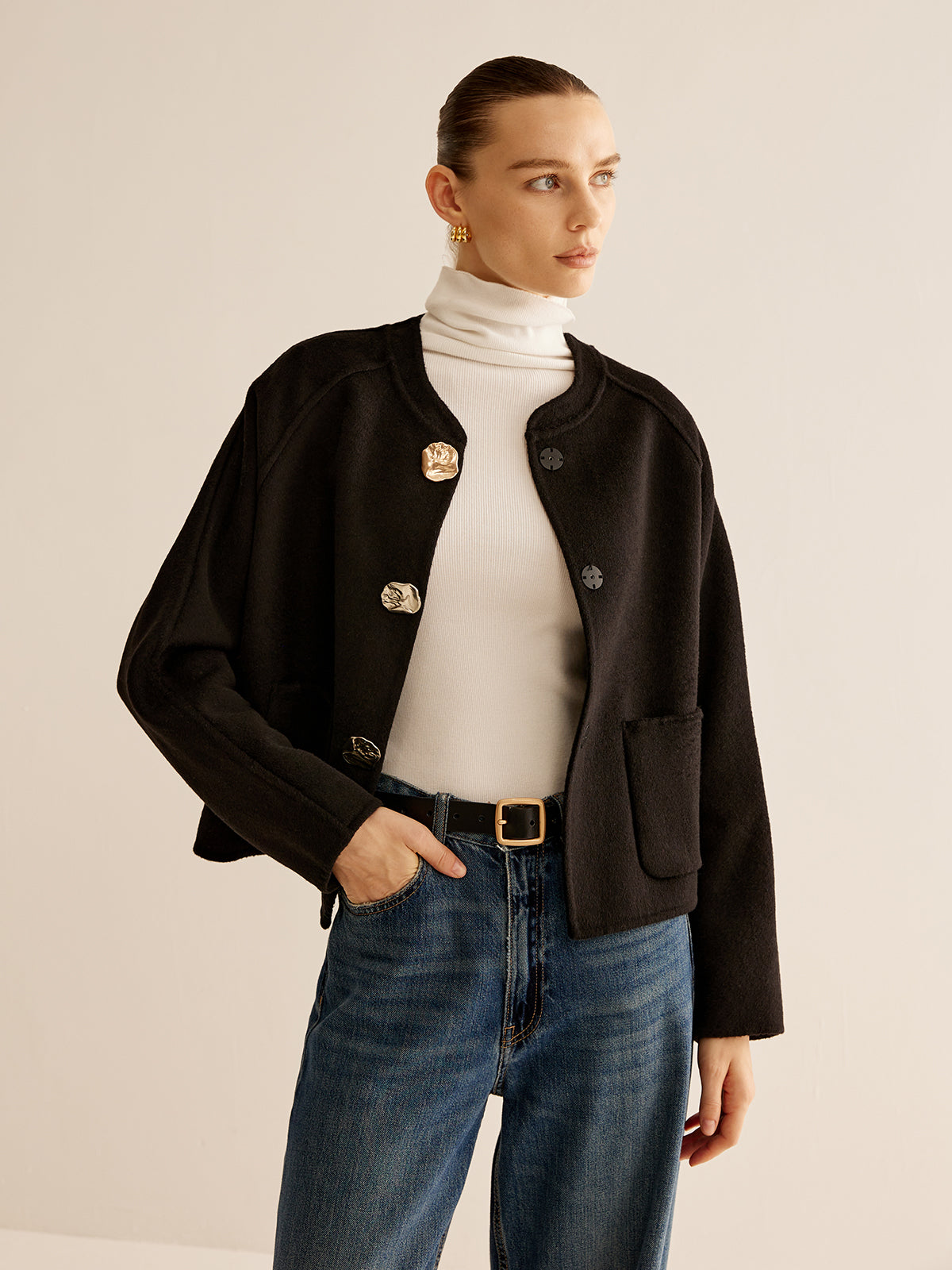 Raverya - Wolmix Metalen Knoop Jacket