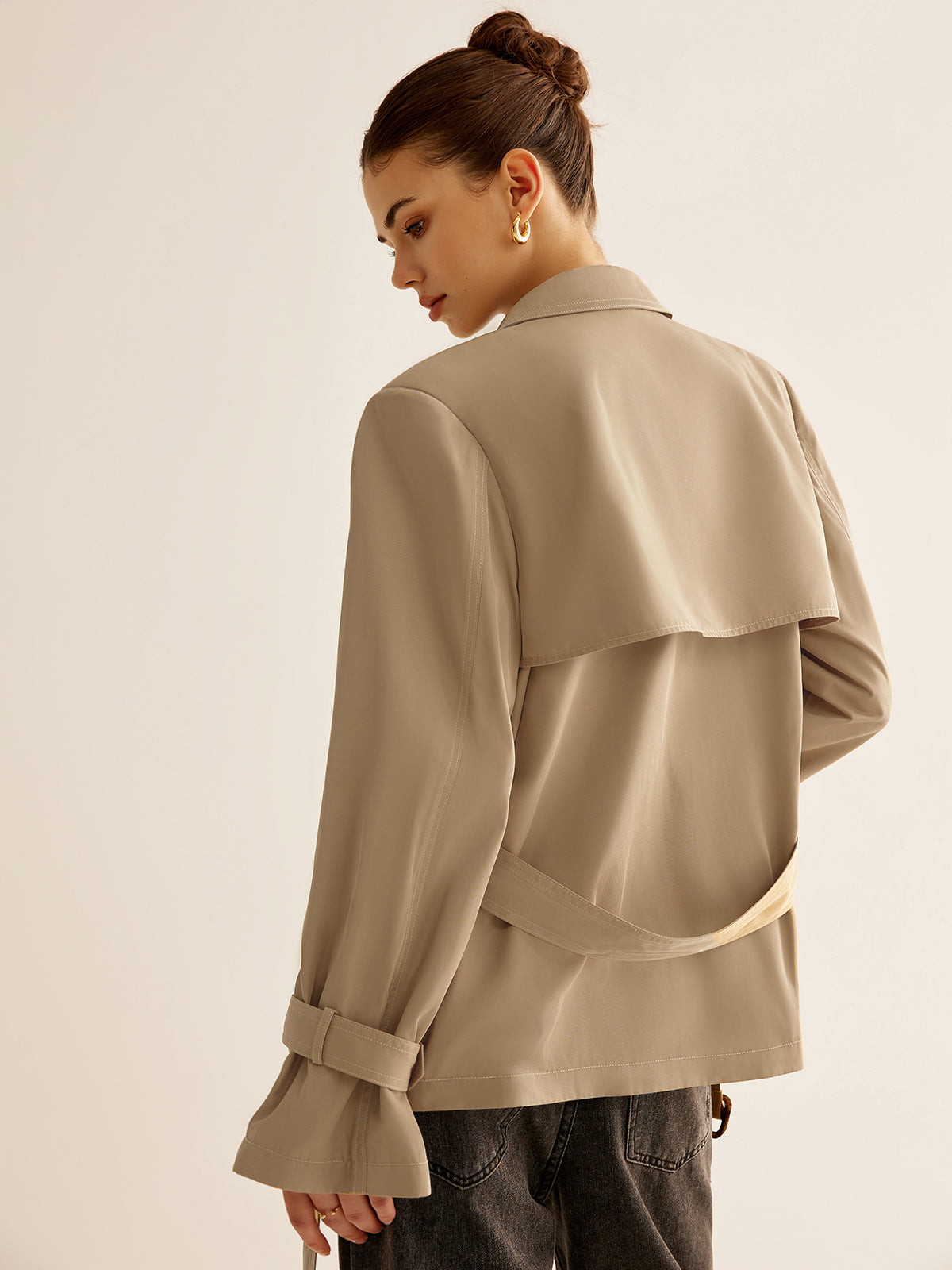 Raverya - Trenchcoat met Riem en Schoudervullingen