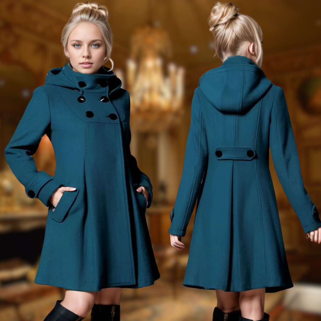 Raverya - Stijlvolle jas met capuchon en sjaal