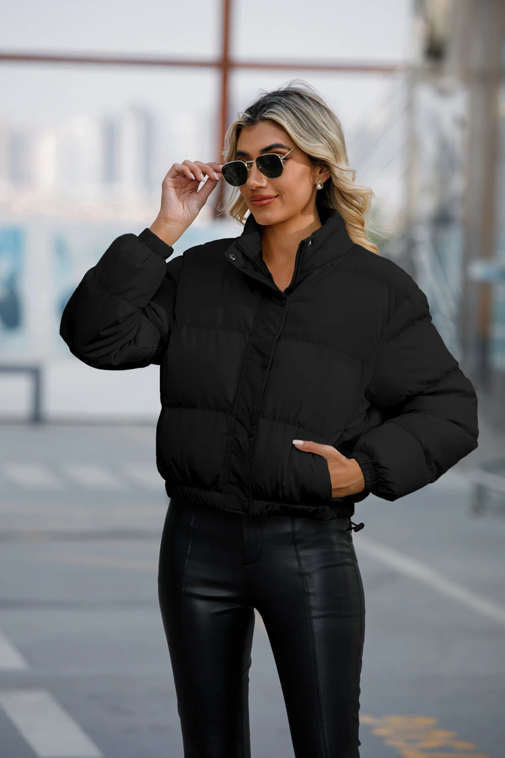 Airforce 2024 Herfst-En Winterjas Met Korte Lange Mouwen, Losse Casual Jas Met Hoge Hals 601
