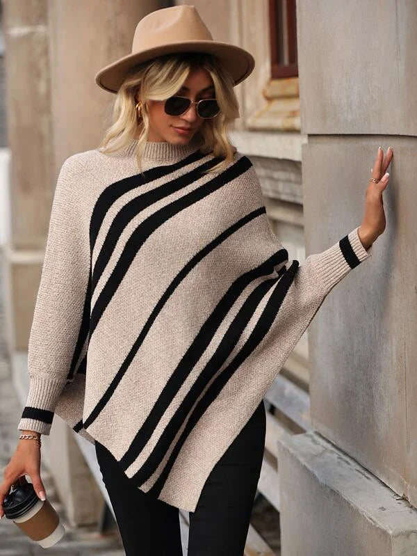 Casual asymmetrische trui - poncho stijl