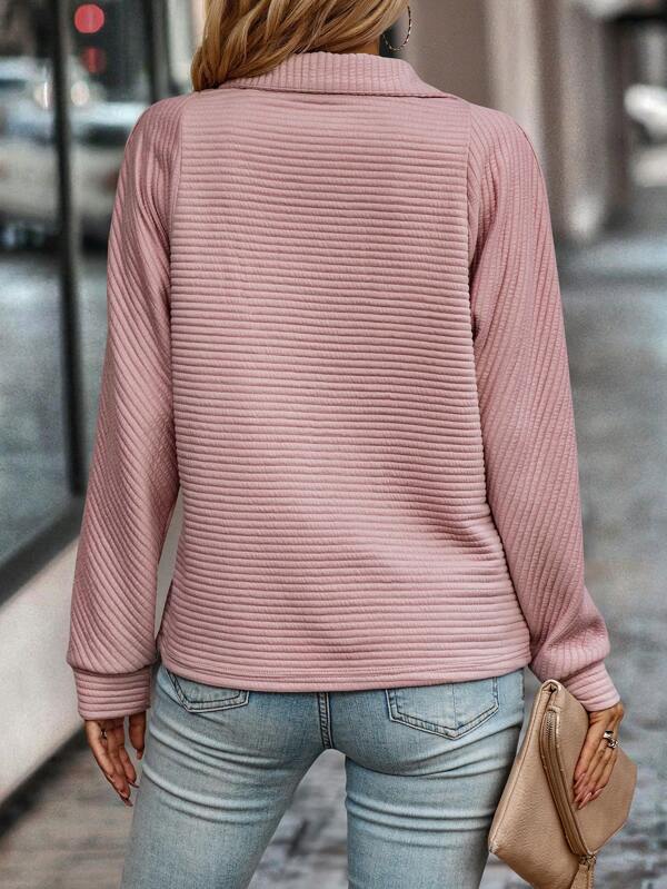 Elegante Half-Zip Trui voor Dames - Luxe en Comfort met V-Hals