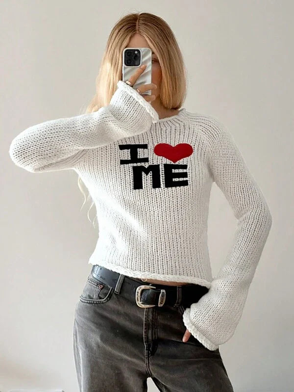Raglanmouw Trui - I love me
