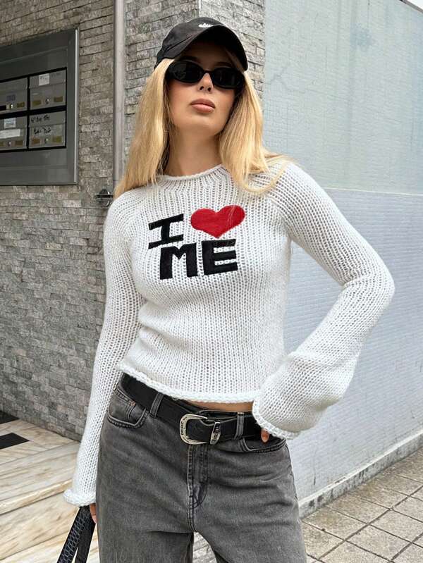 Raglanmouw Trui - I love me