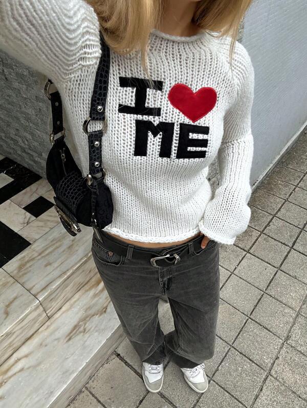 Raglanmouw Trui - I love me