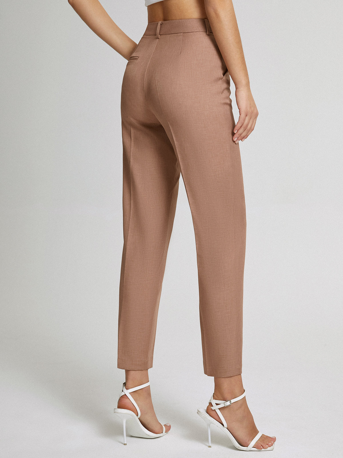 Hoge Taille Cropped Skinny Rechte Broek