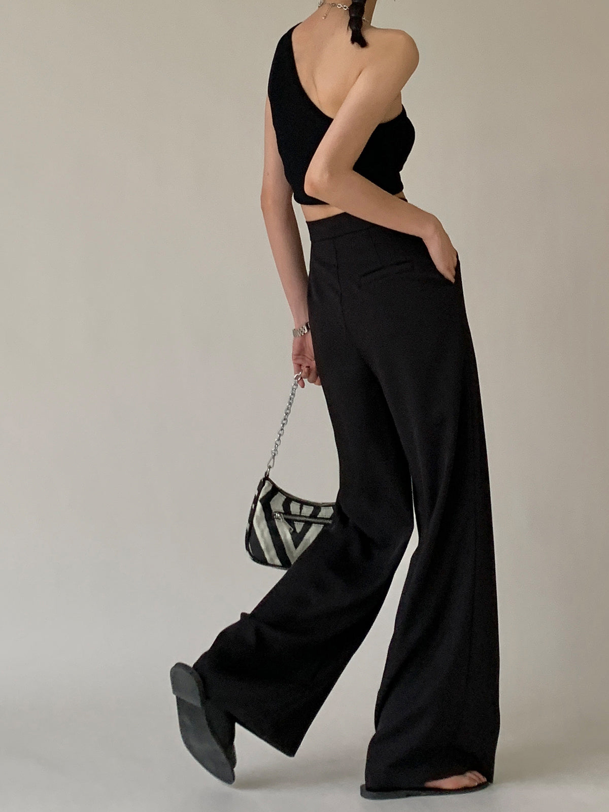 Flowy Wide Leg Dress Broek met Strikceintuur
