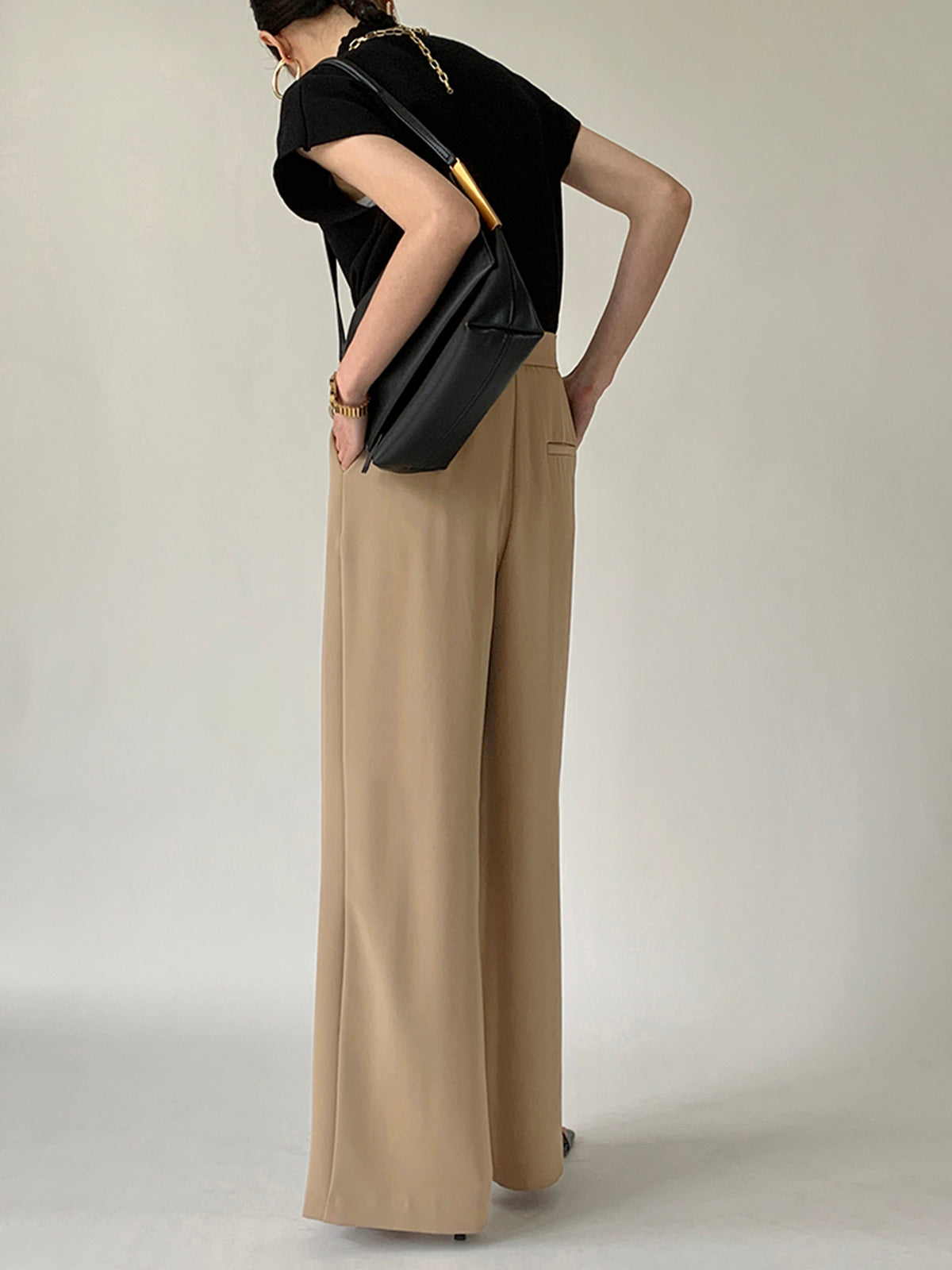 Flowy Wide Leg Dress Broek met Strikceintuur