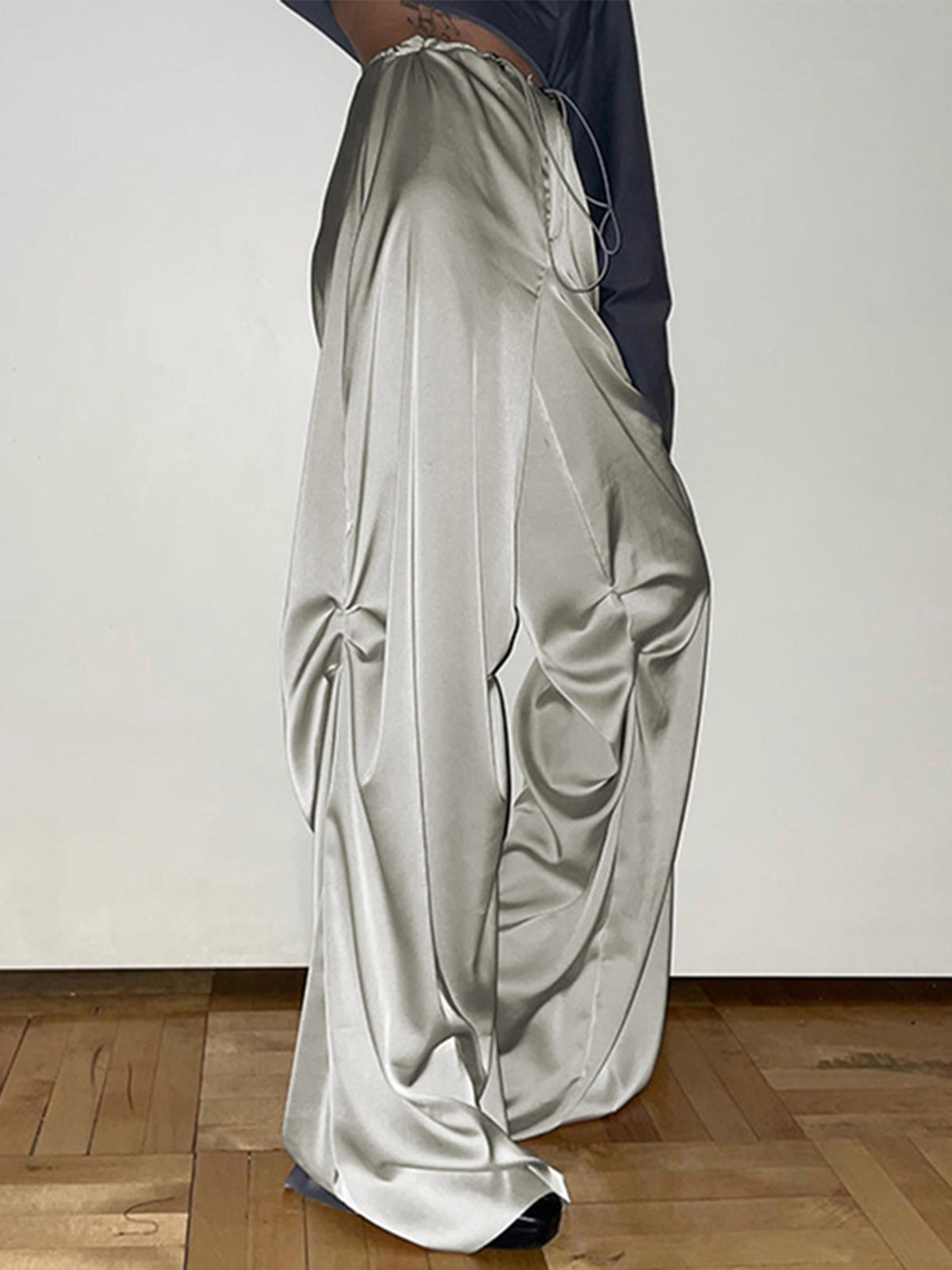 Oversized Satijnen Wide Leg Broek