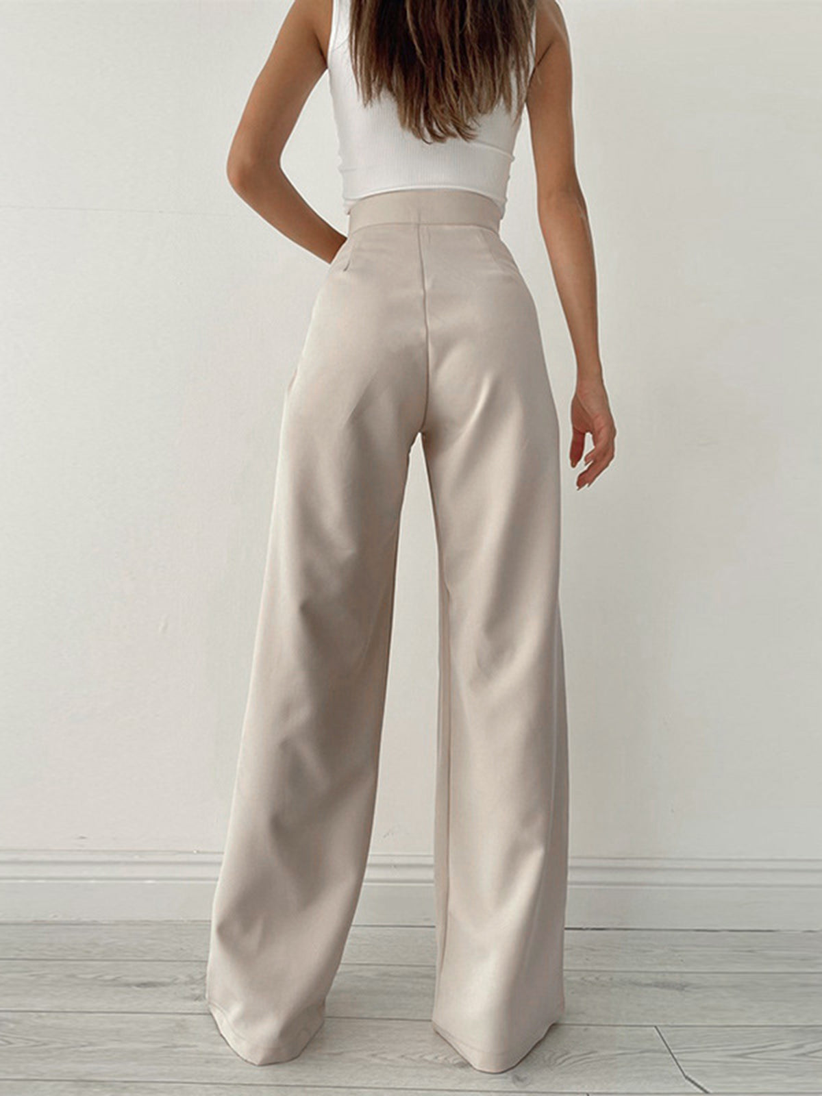 Palazzo Wide Leg Dress Broek met Striksluiting