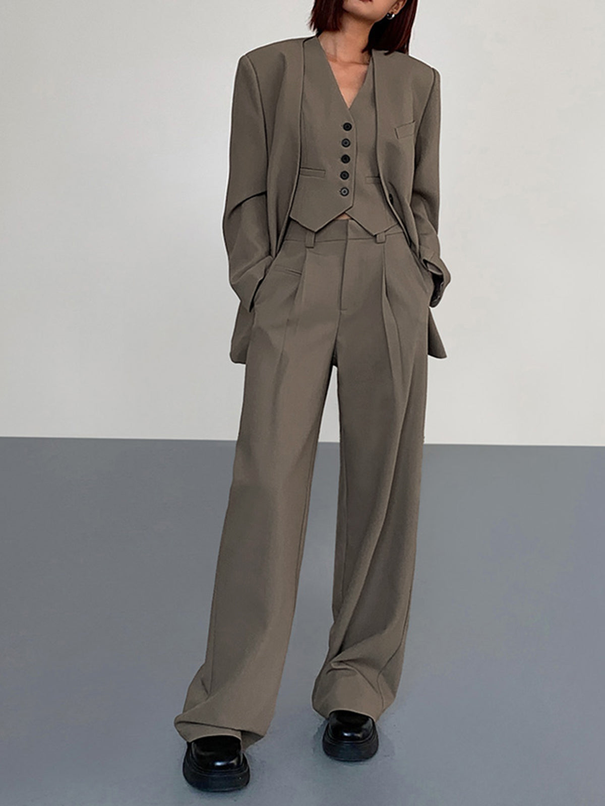 Business Casual Geplooide Dress Broek