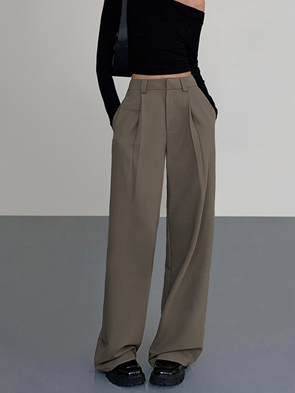 Business Casual Geplooide Dress Broek