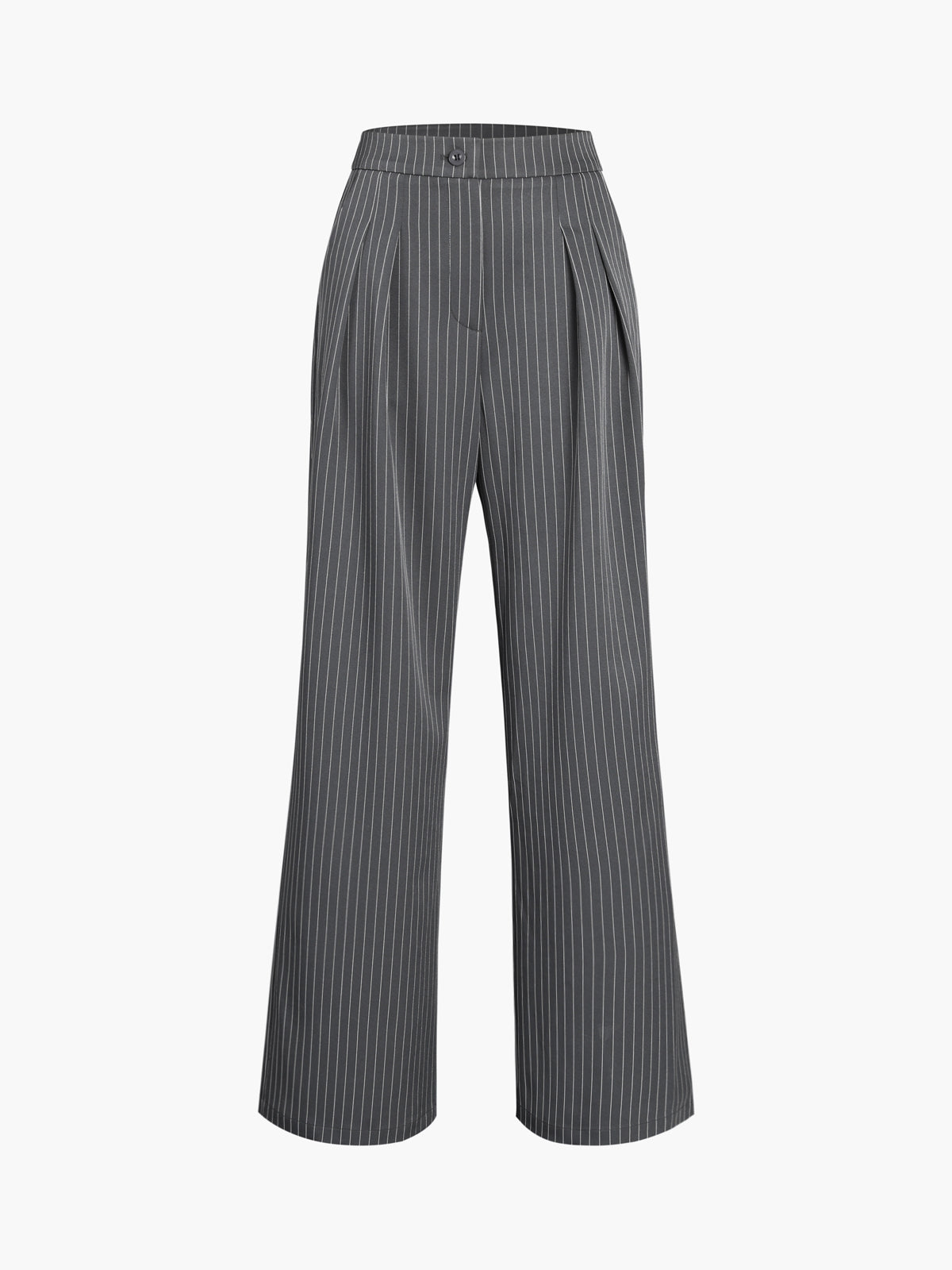 Pinstripe Geplooide Wide Leg Dress Broek