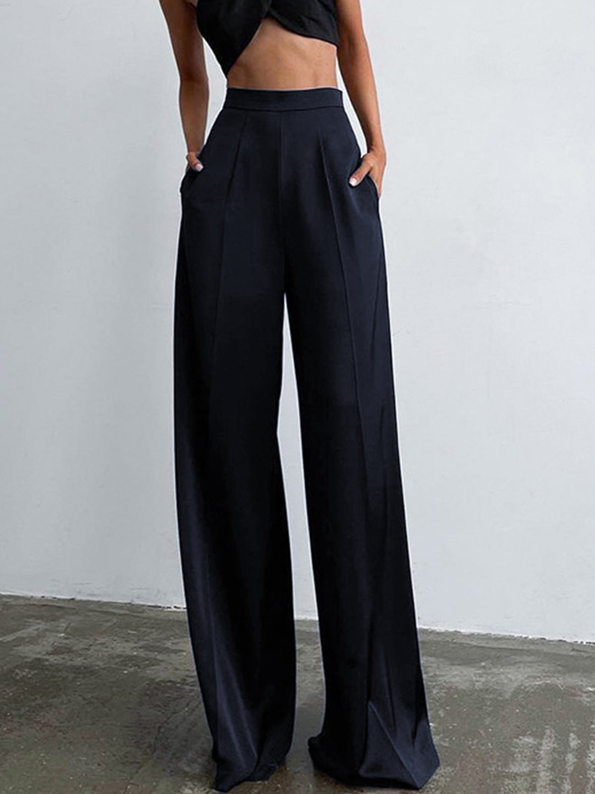Oversized Satijnen Wide Leg Dress Broek