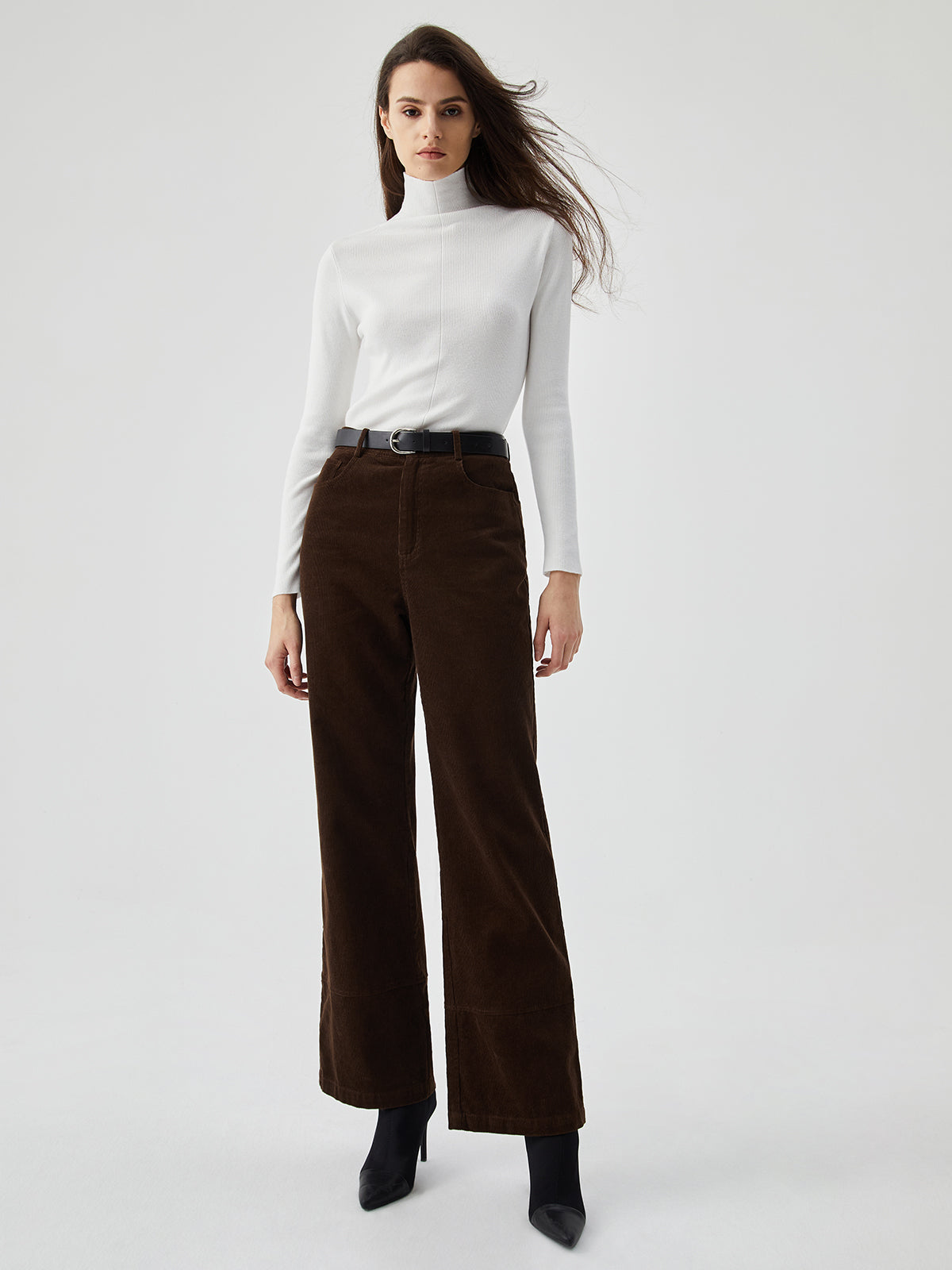 Corduroy Wide Leg Broek met Zakken