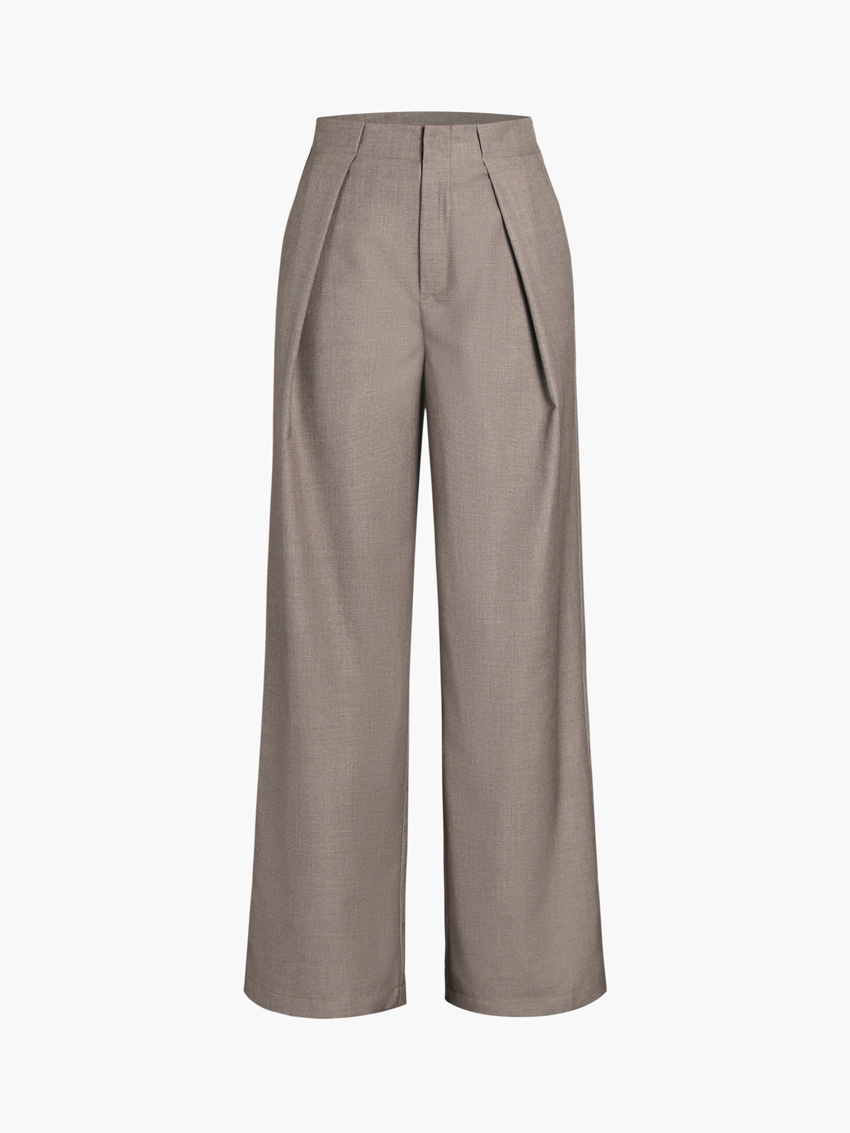 Mid Waist Effen Rechte Broek met Zakken