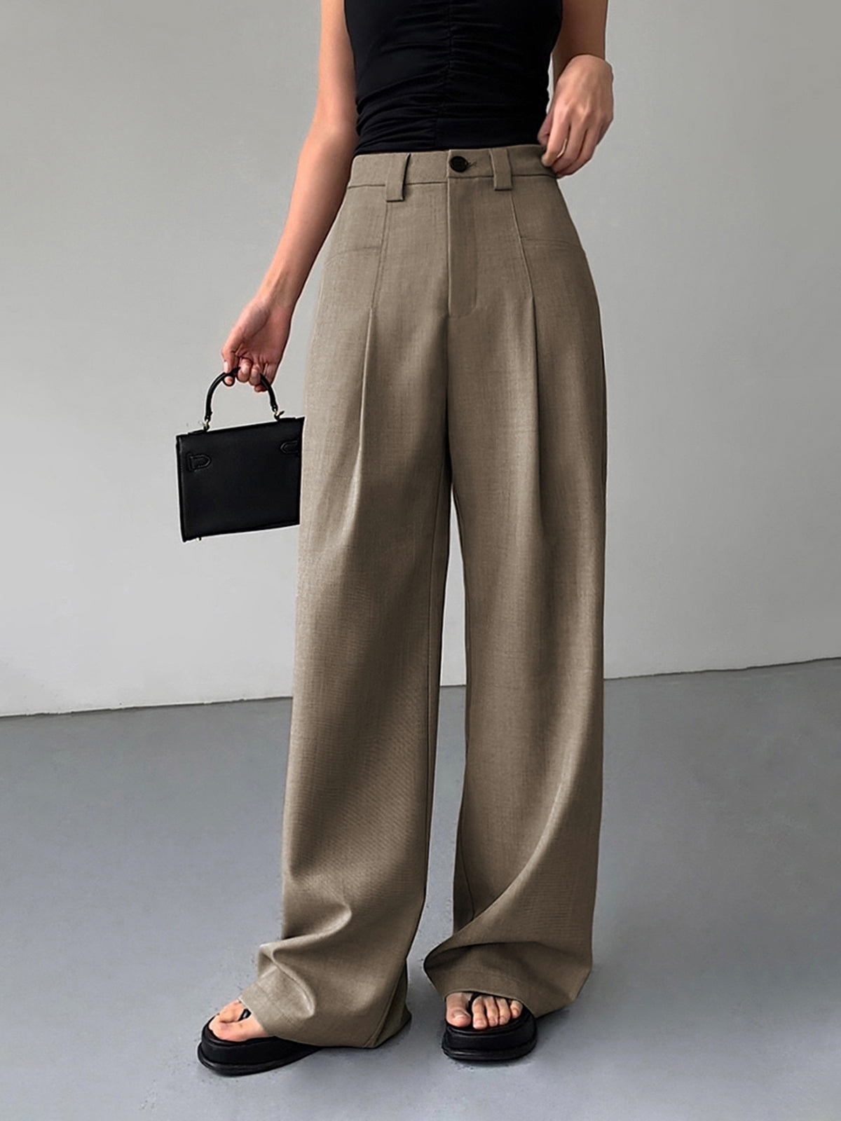 Divine Geplooide Wide Leg Dress Broek