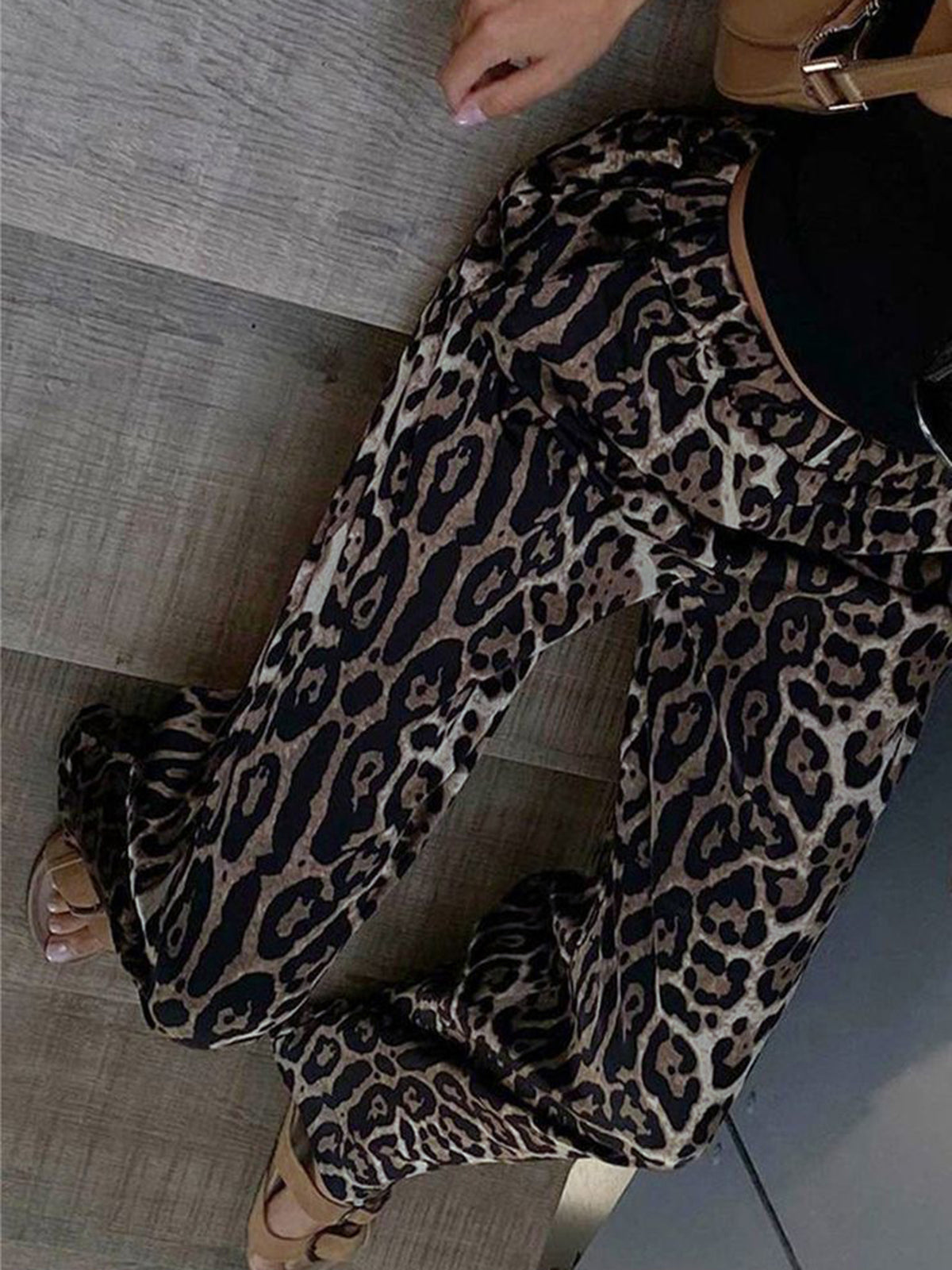 Luipaardprint Wide Leg Broek