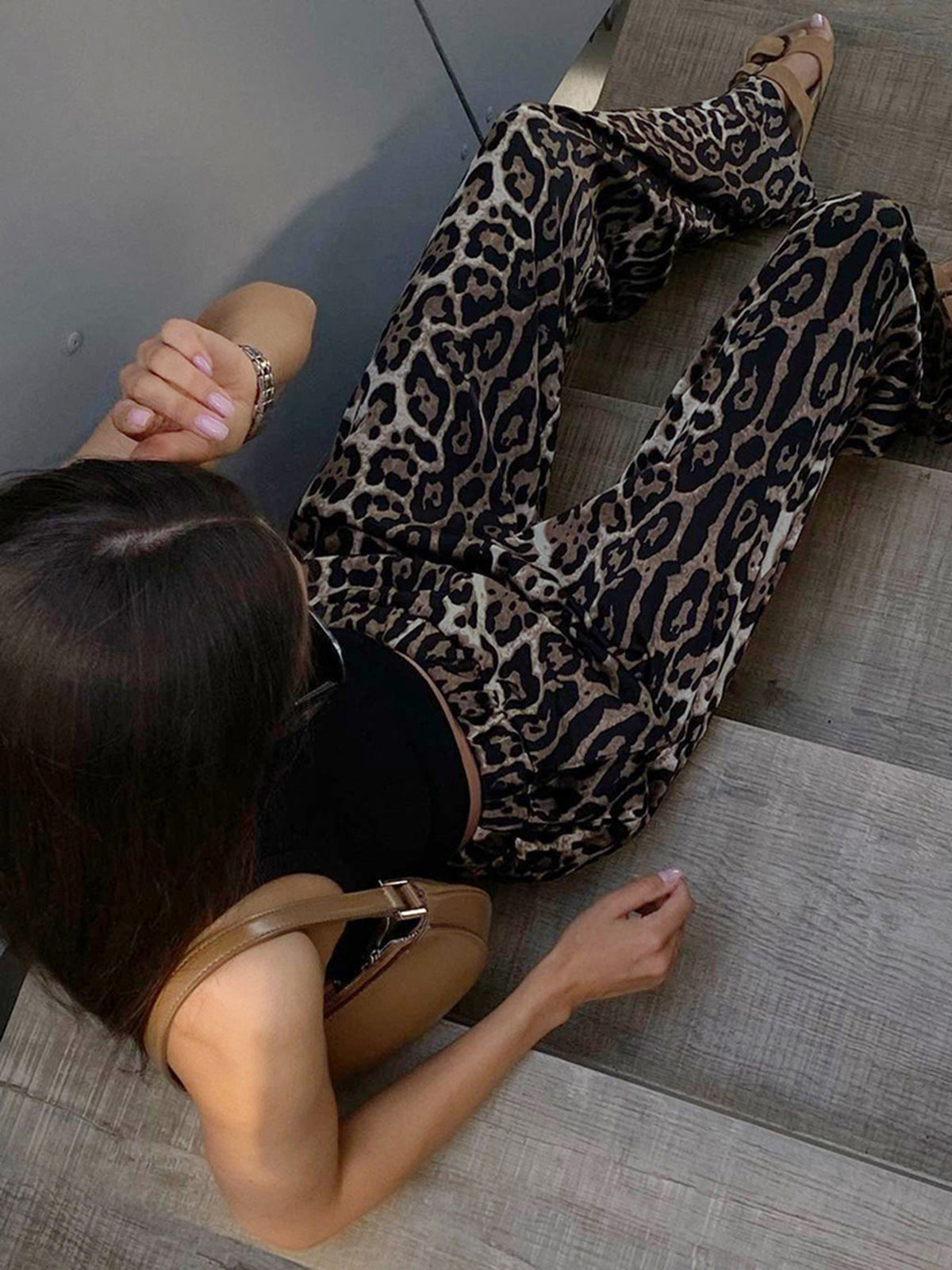 Luipaardprint Wide Leg Broek
