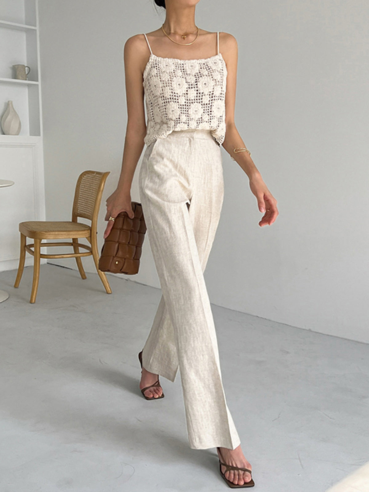Linnen Blend Rechte Broek