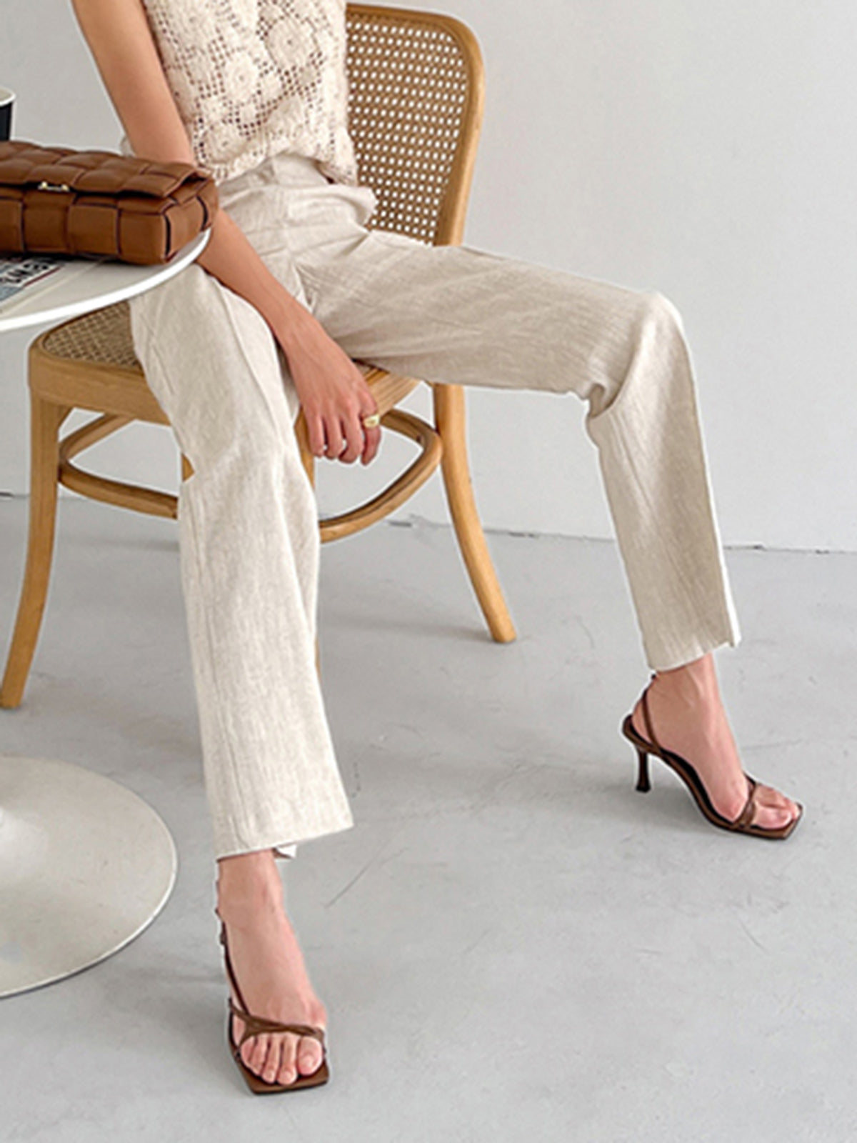 Linnen Blend Rechte Broek
