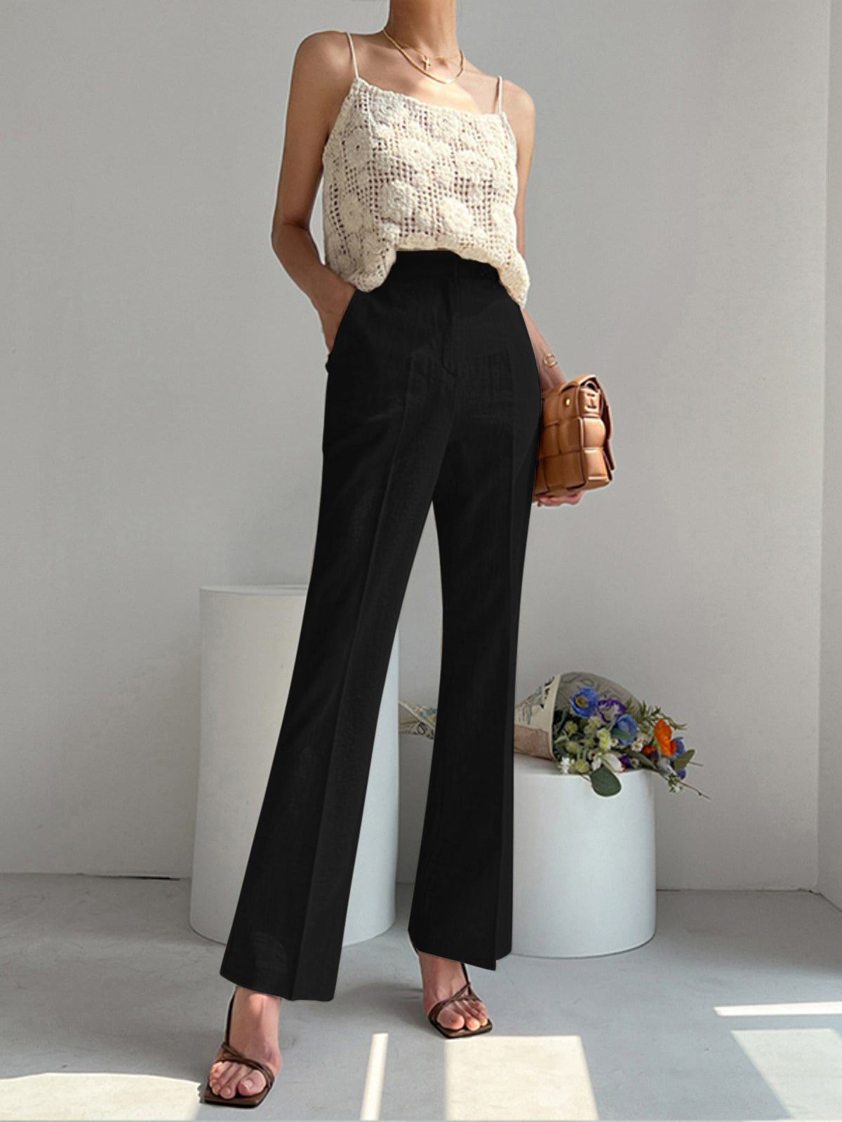 Linnen Blend Rechte Broek