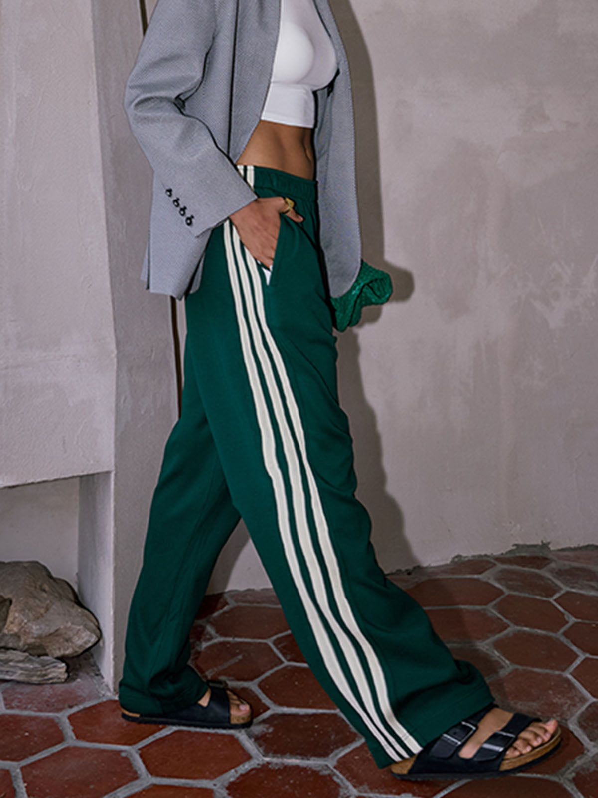Casual Gestreepte Patchwork Broek