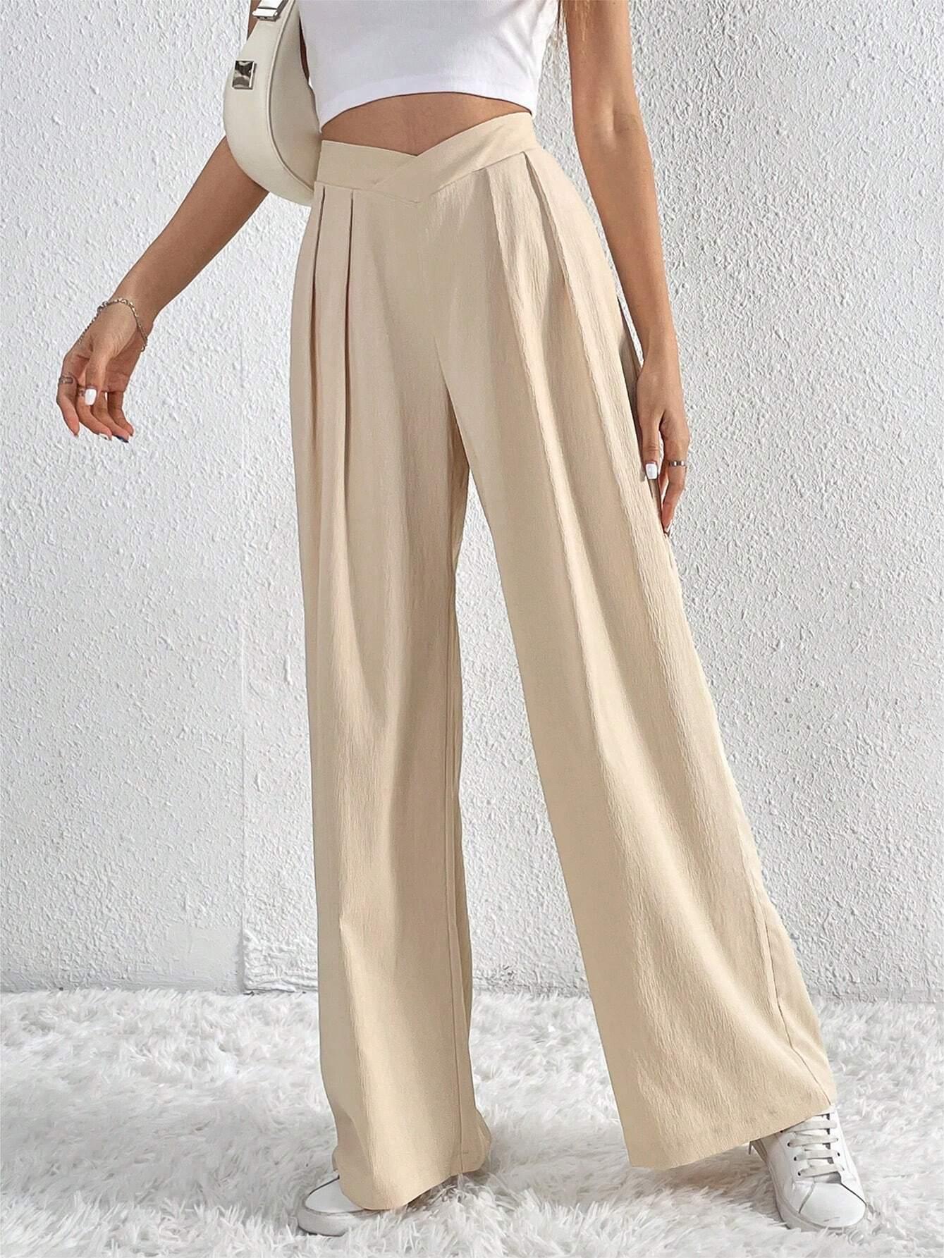 Casual Geplooide Wide Leg Broek