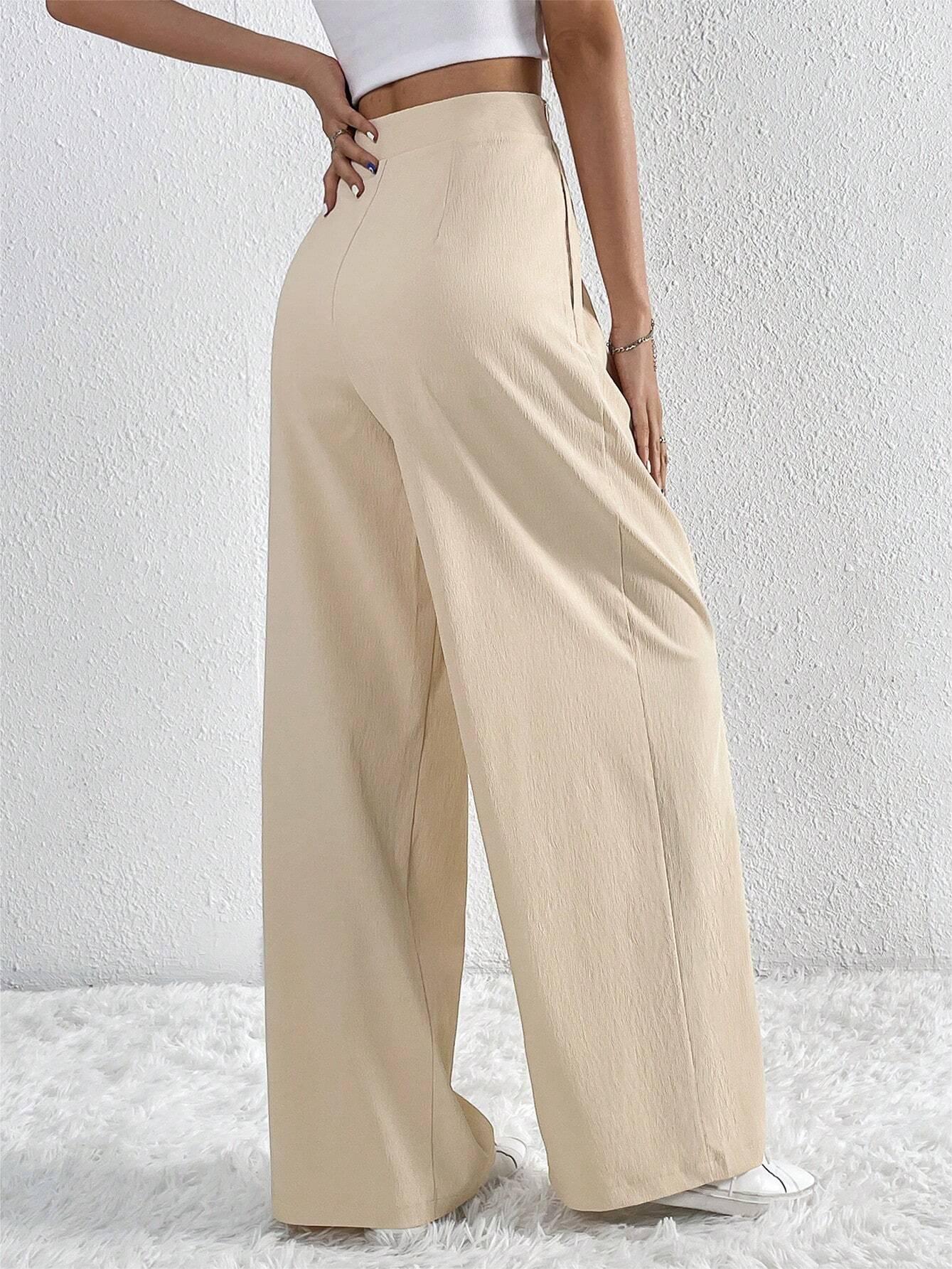 Casual Geplooide Wide Leg Broek