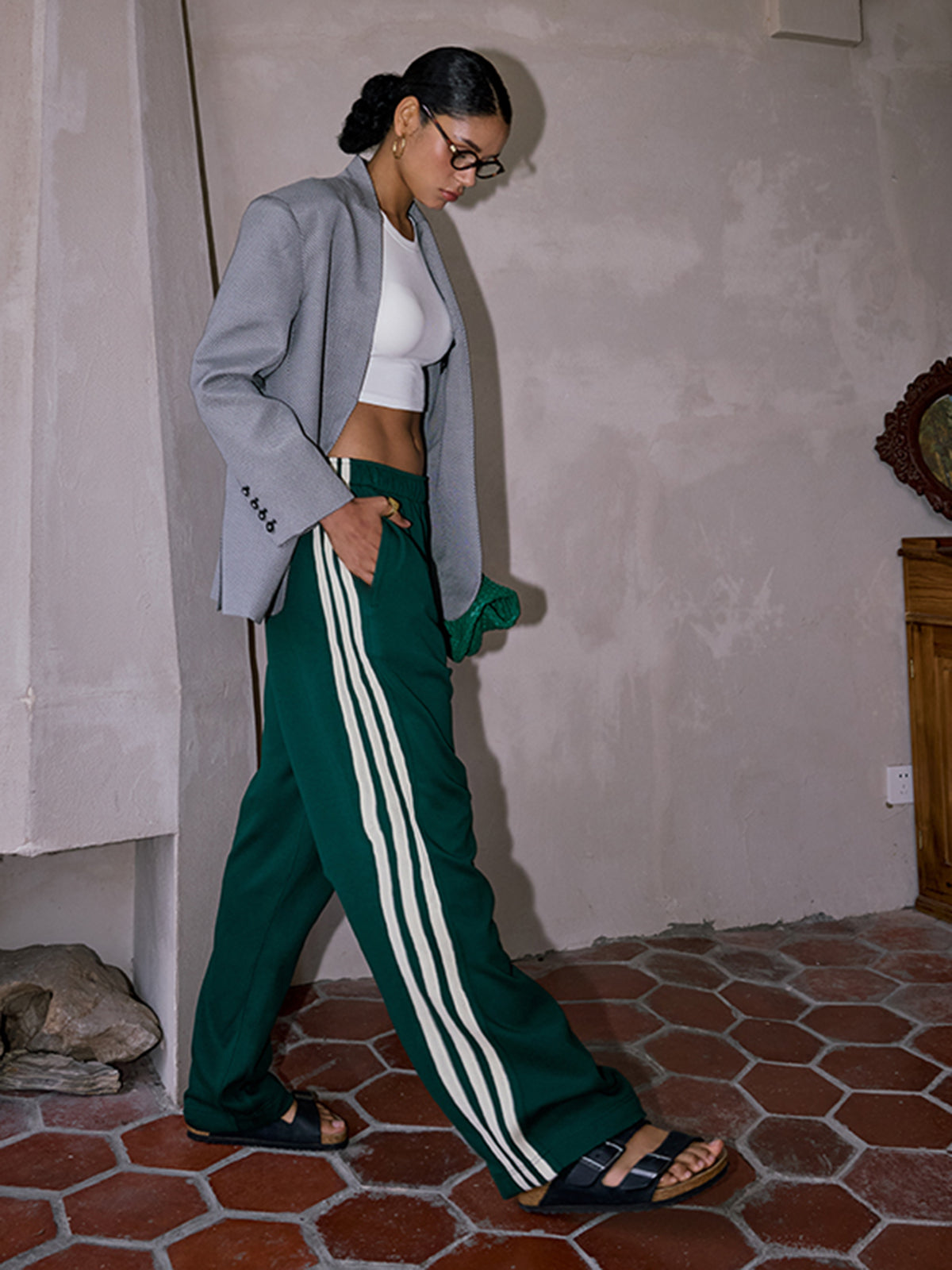 Casual Gestreepte Patchwork Broek