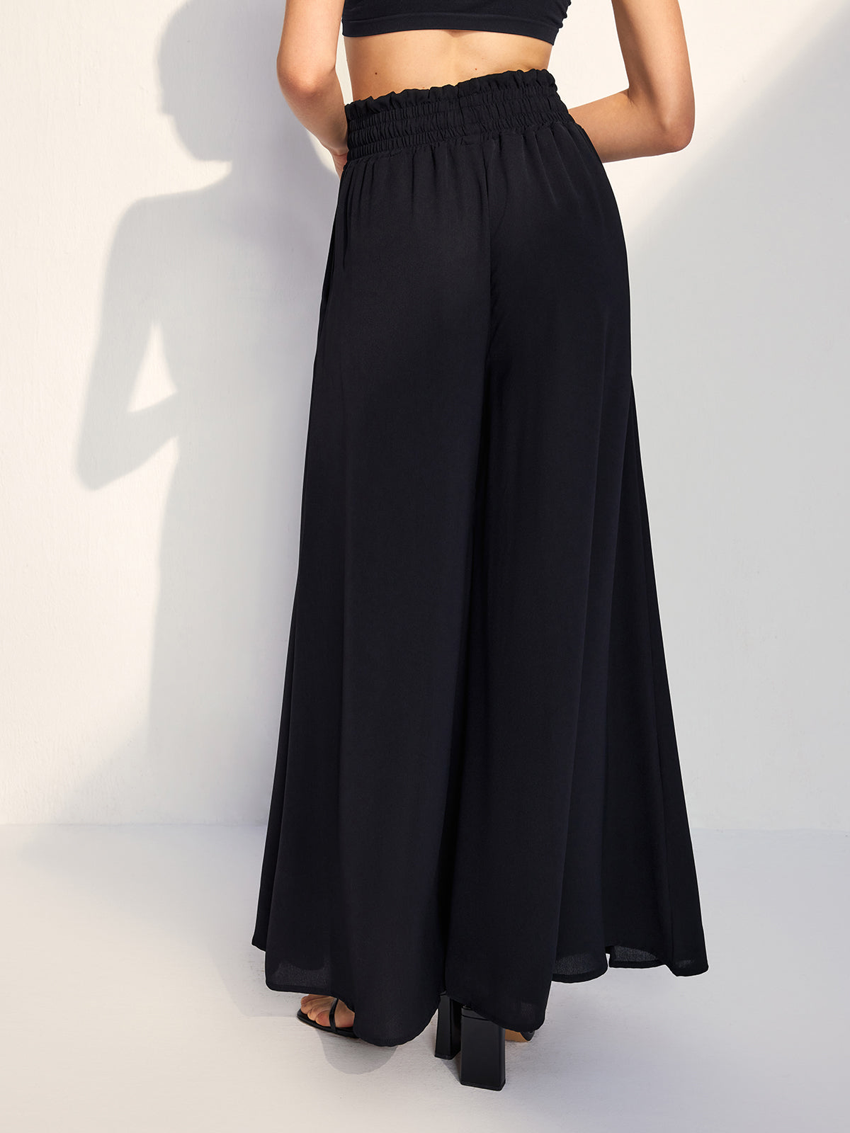 Casual Broek met Trekkoord en Elastische Taille