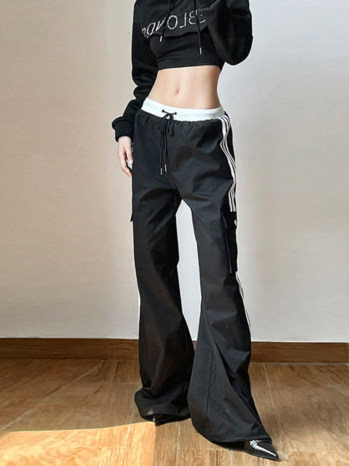 Gestreepte Patchwork Broek met Trekkoord