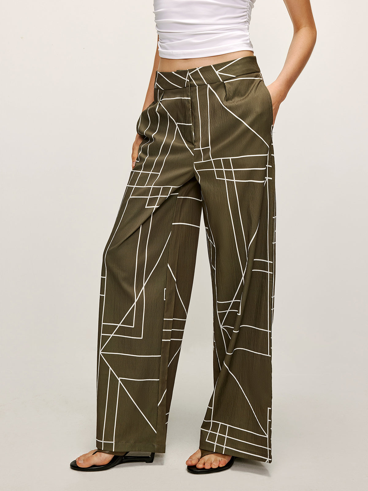 Geprinte Wide-Leg Broek